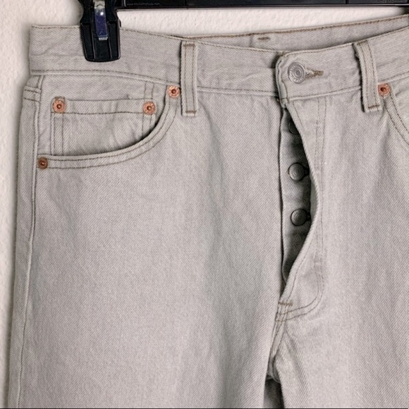 80’s LEVI’S 501 JEAN’S grey straight leg Sz 30x36 made in USA cotton high waist - Picture 9 of 14